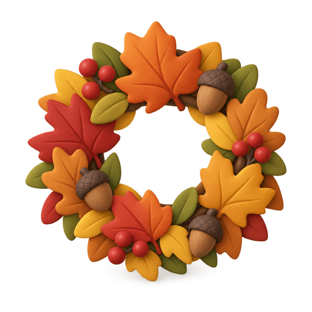 Autumn Leaf Wreath 3D icon