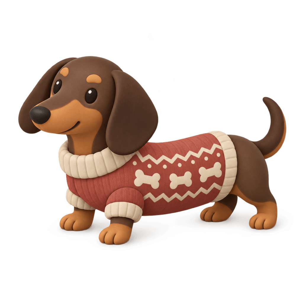 Dachshund in a Sweater 3D icon