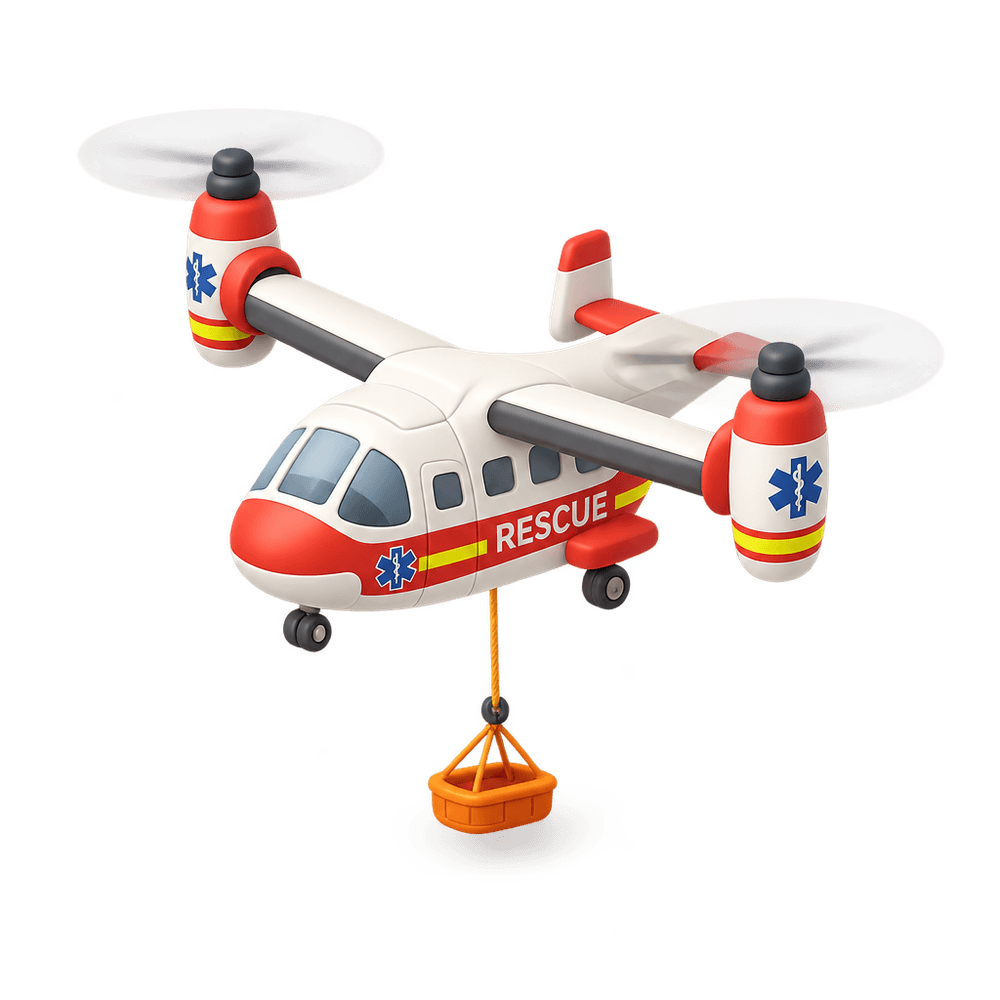 Tiltrotor Rescue Helicopter 3D icon