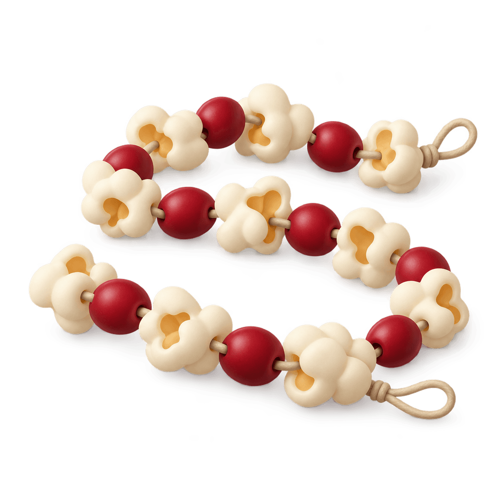 Popcorn and Cranberry Garland 3D icon