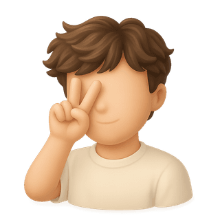 Boy piece sign
