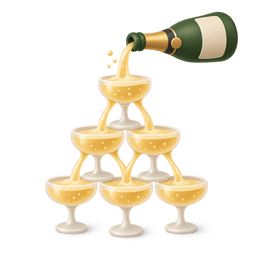Sparkling Wine Tower 3D icon