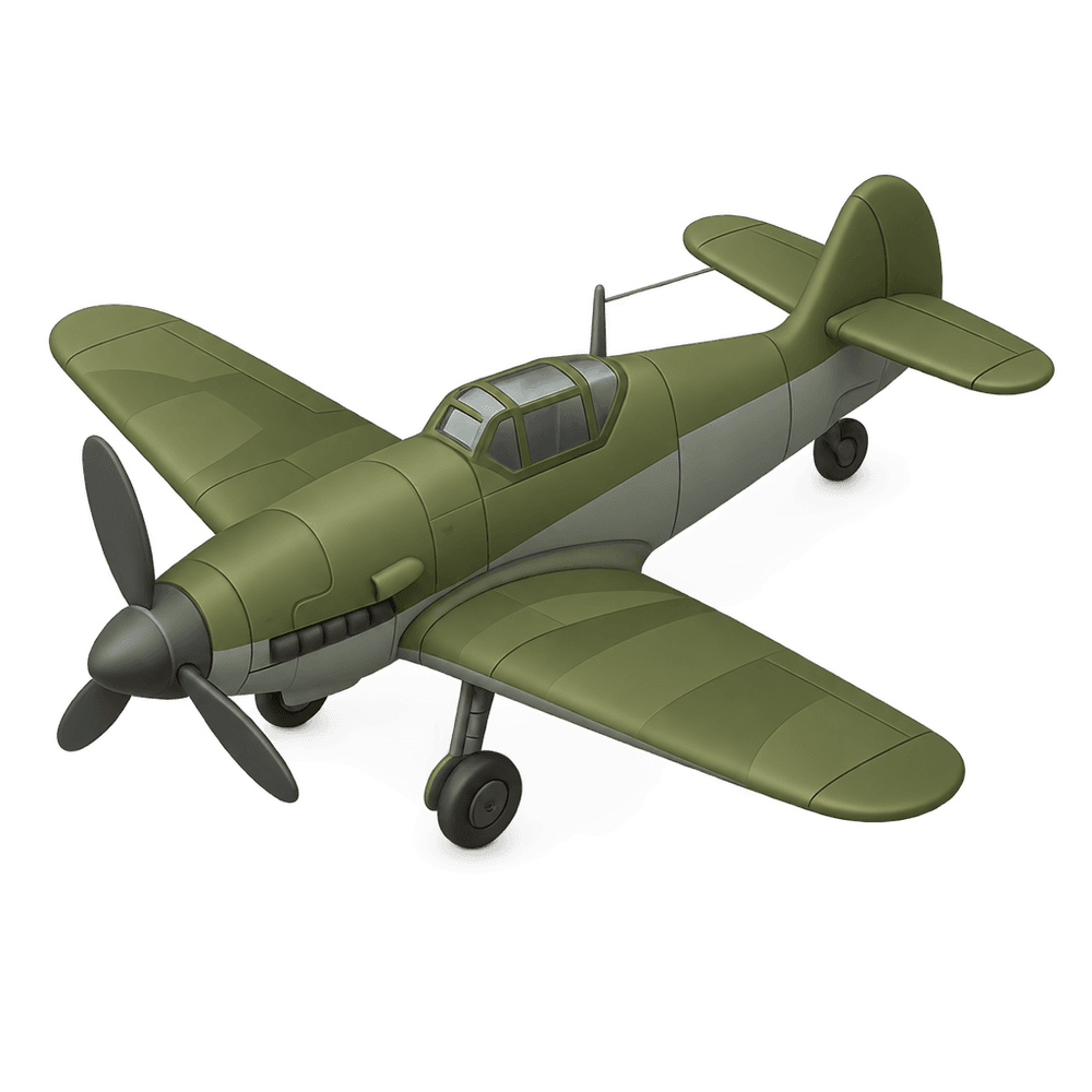 Camouflaged World War II Fighter 3D icon