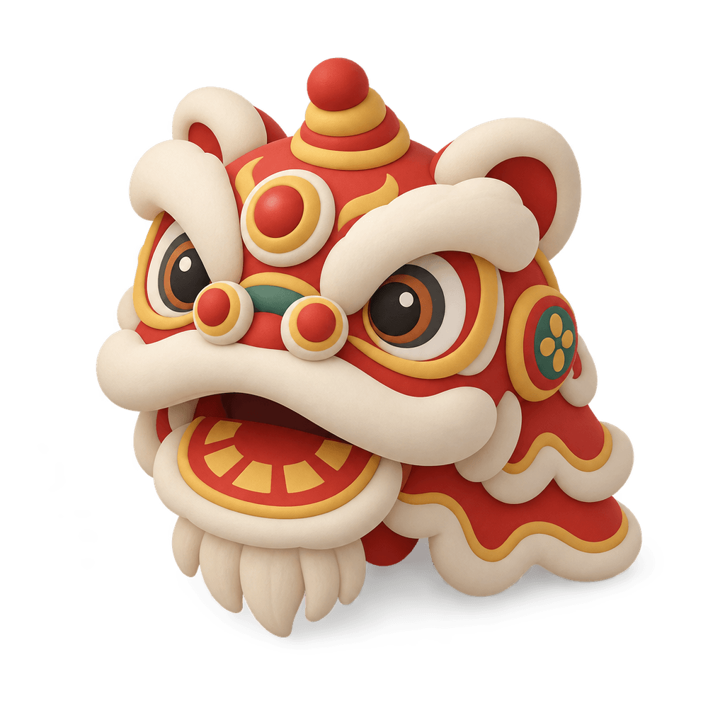 Lion Dance Head 3D icon