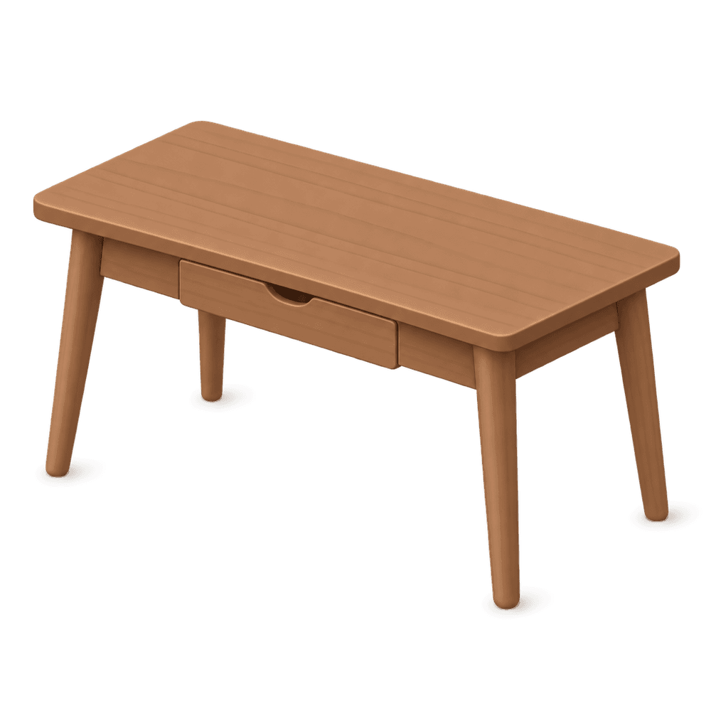 Mid-Century Writing Desk 3D icon