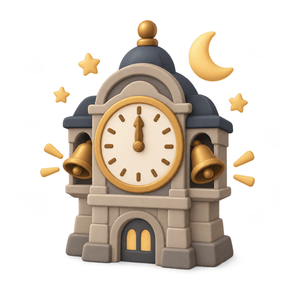 Clock Striking Midnight 3D icon