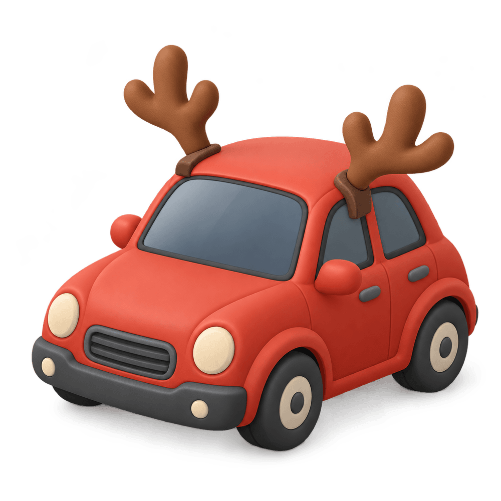 Car with Reindeer Antlers 3D icon