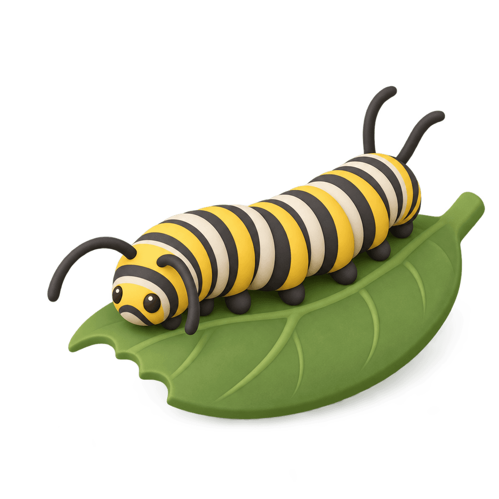 Monarch Caterpillar 3D icon