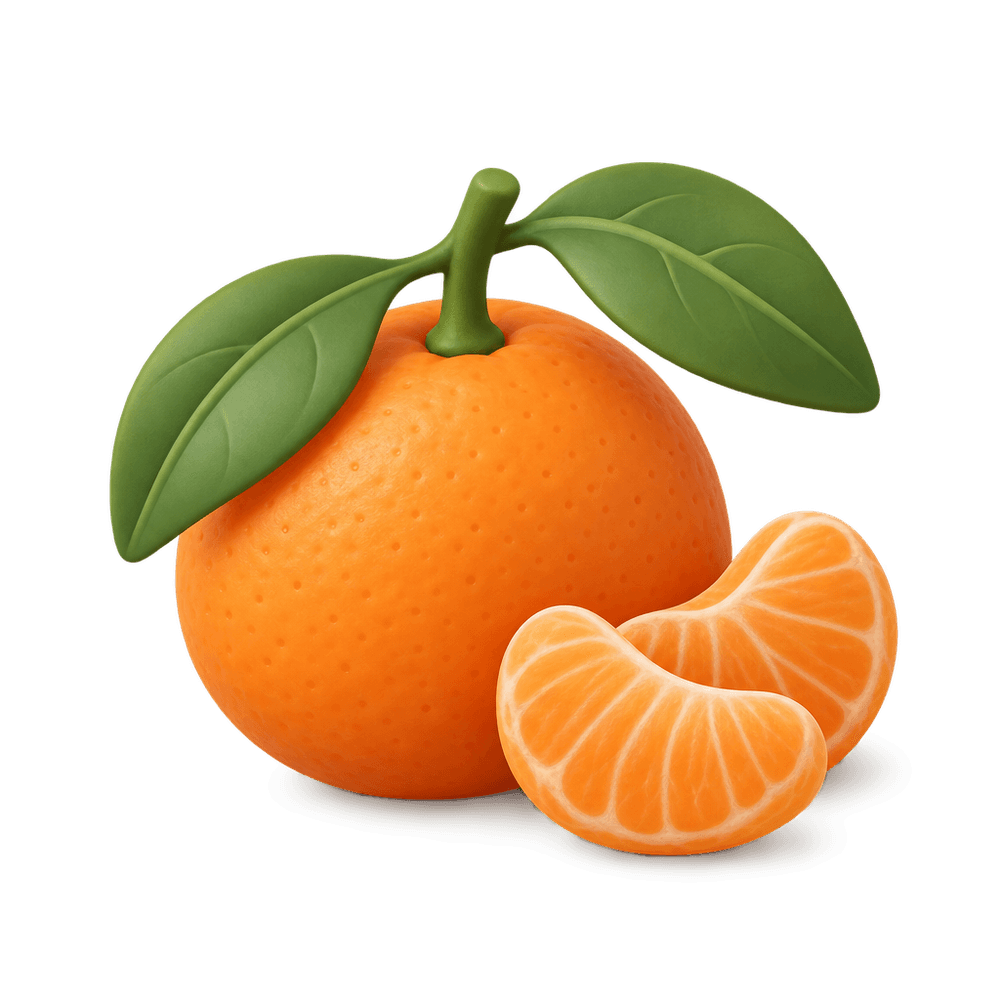 Mandarin Orange with Leaves 3D icon