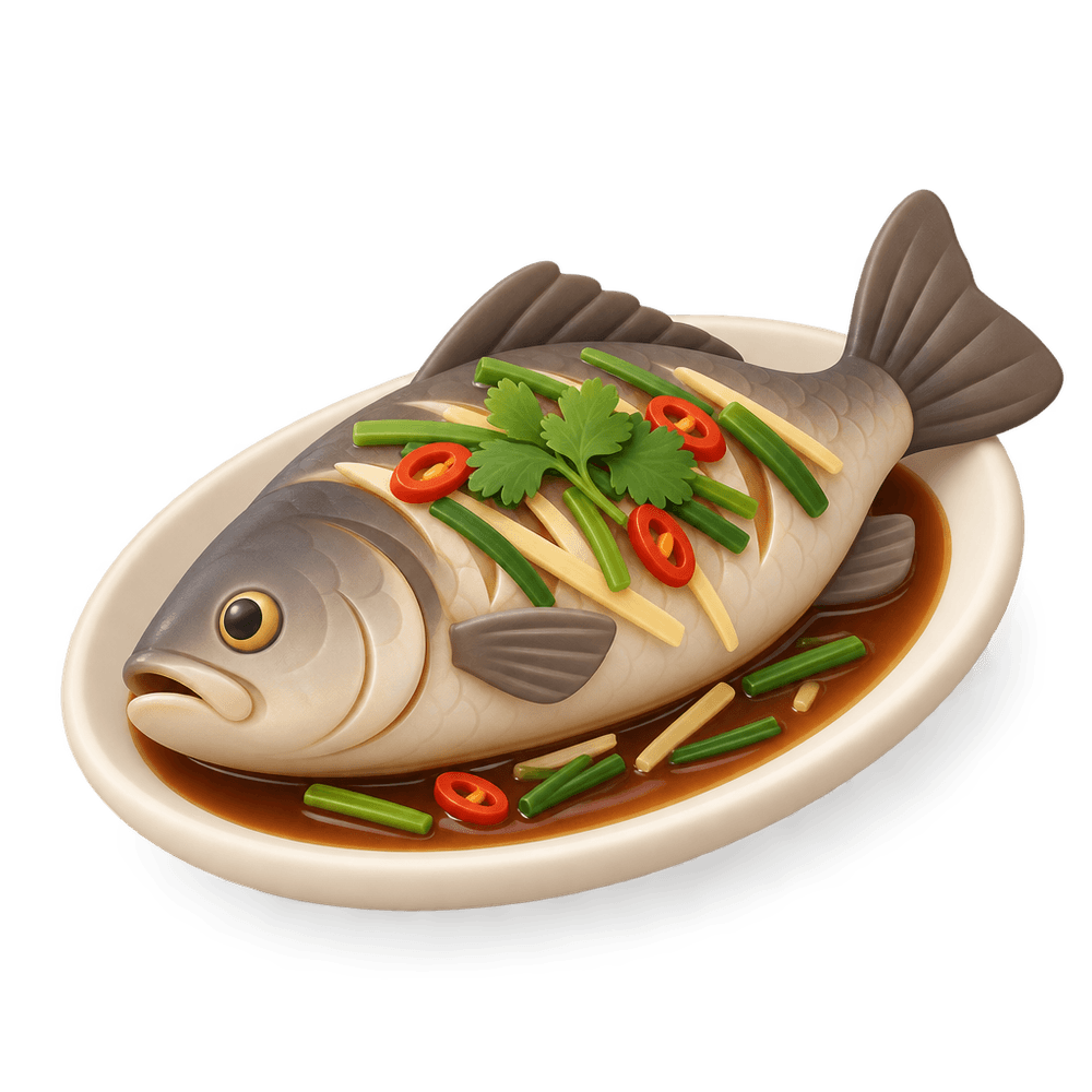 Whole Steamed Fish 3D icon