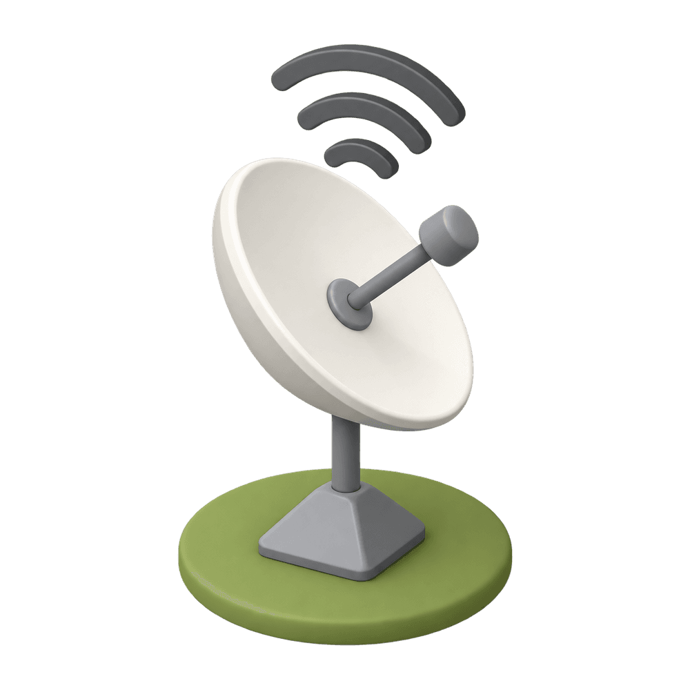 Satellite Internet Dish 3D icon