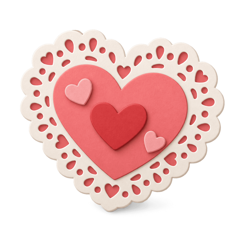 Paper Doily Valentine 3D icon