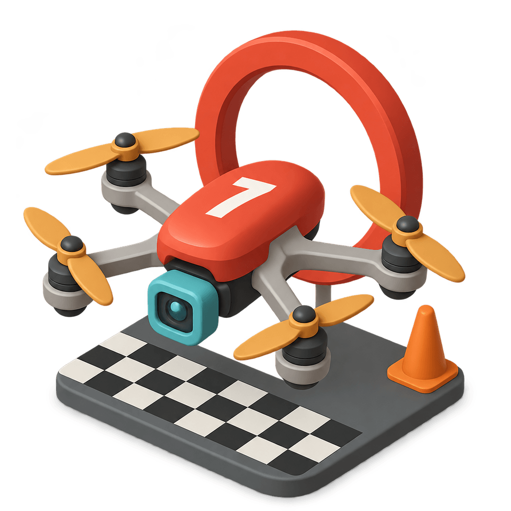 Drone racing 3D icon