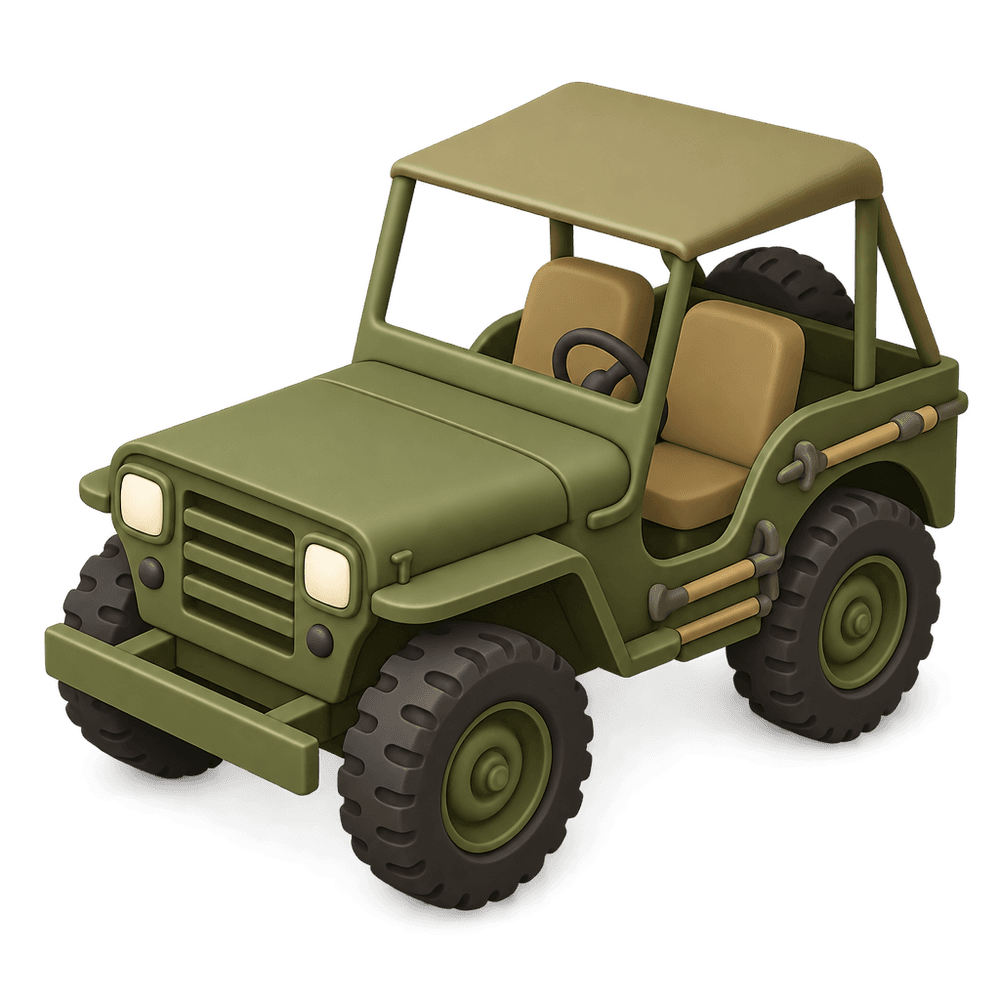 Vintage Military Utility Vehicle 3D icon
