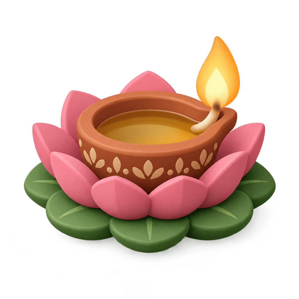 Floating Diya 3D icon