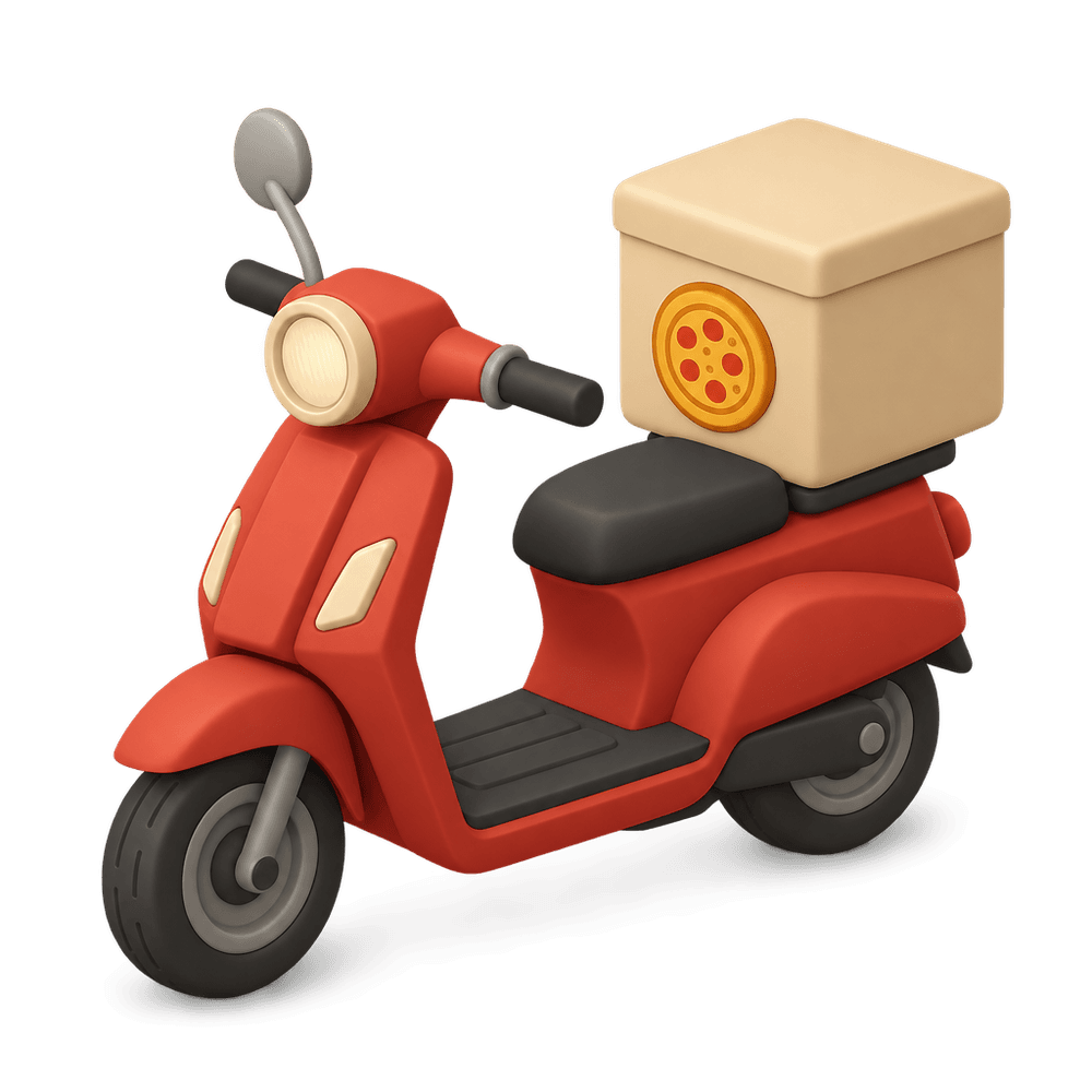 Pizza Delivery Scooter 3D icon