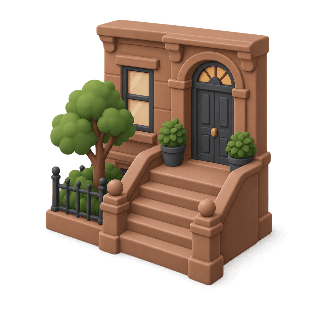 Brownstone Stoop 3D icon