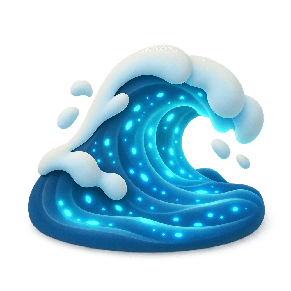 Bioluminescent Wave 3D icon