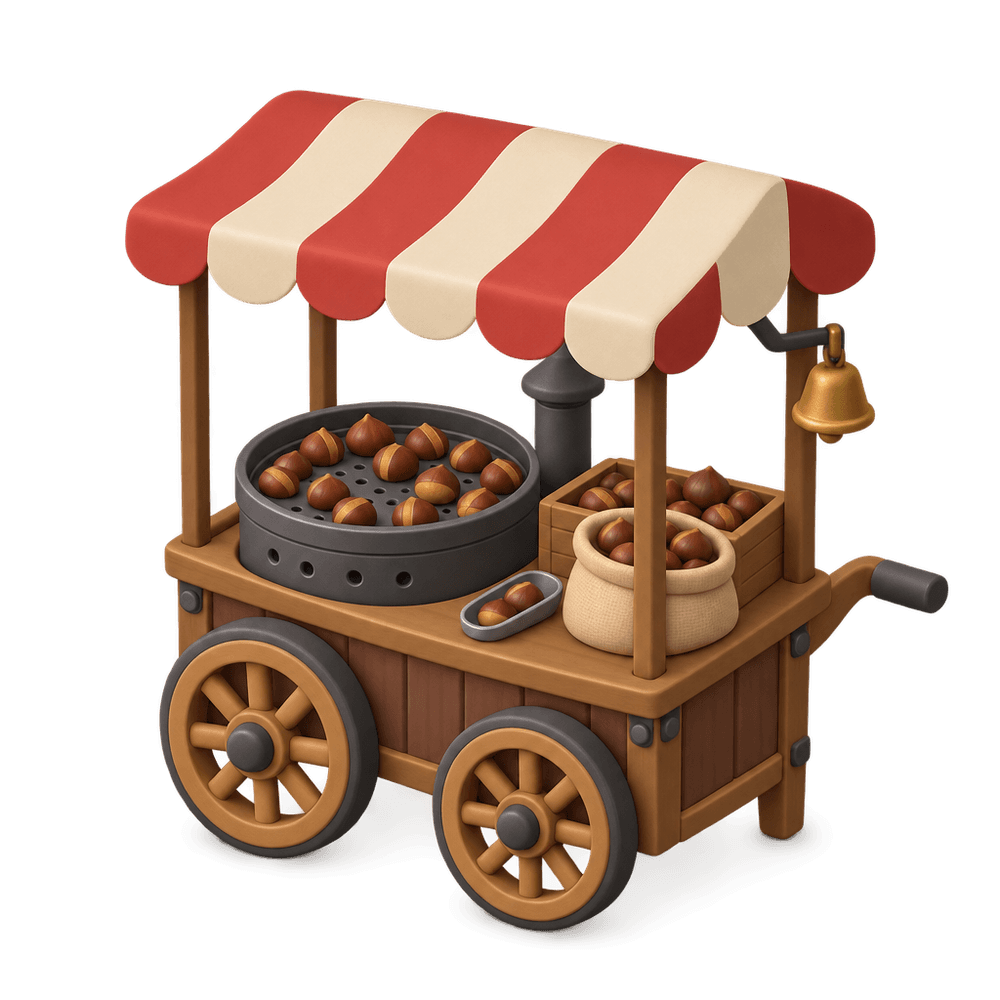 Chestnut Vendor Cart 3D icon