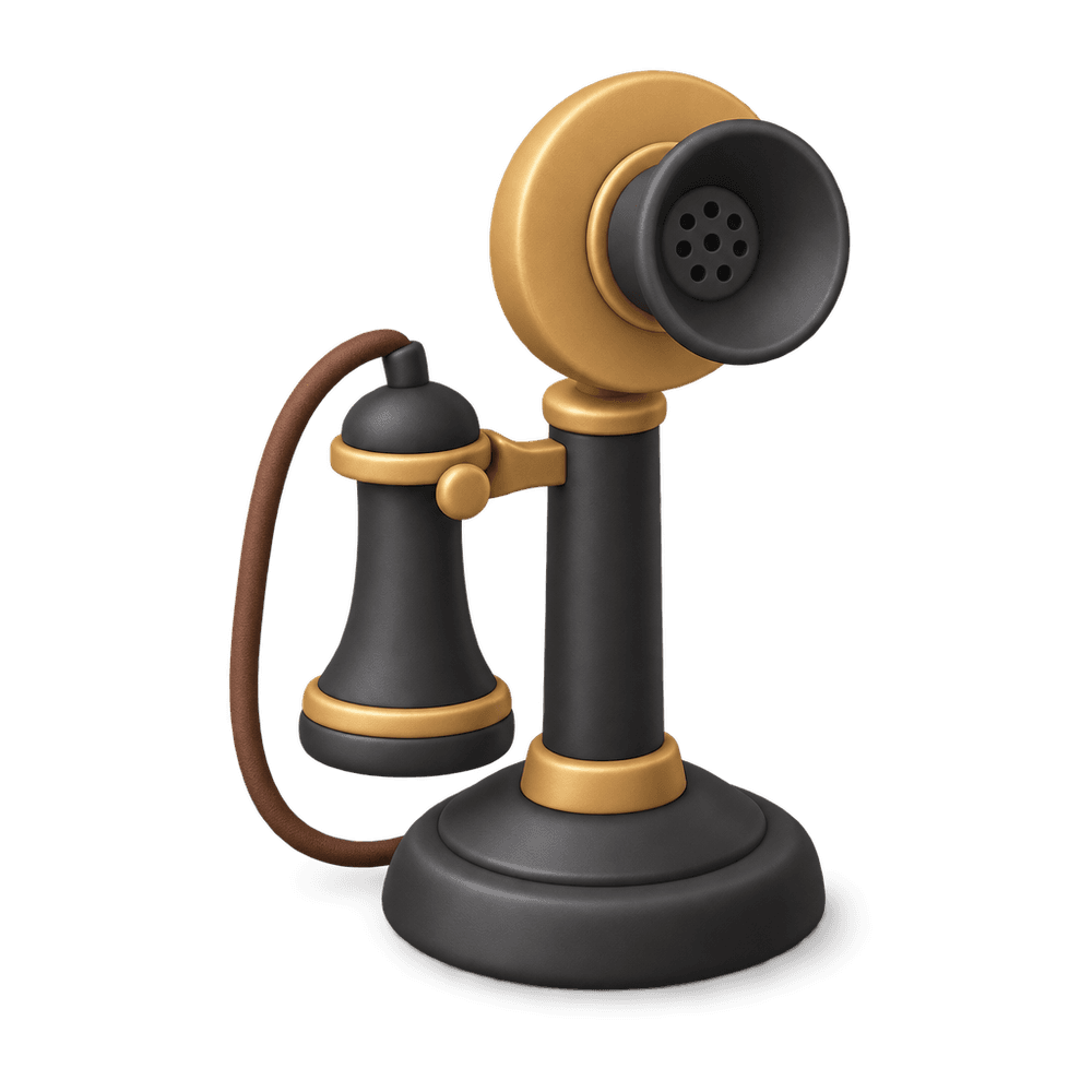Candlestick Telephone 3D icon