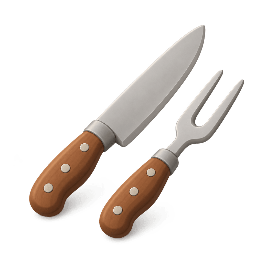 Carving Knife and Fork 3D icon