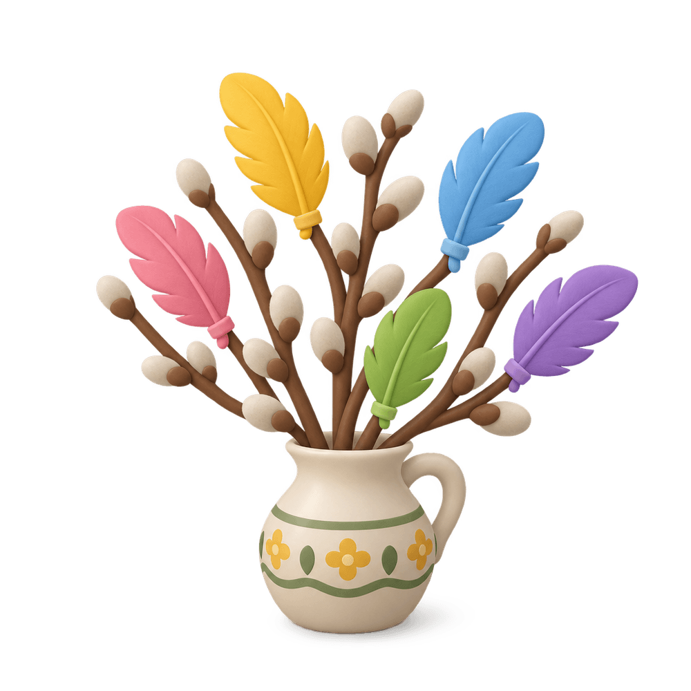 Påskris Feather Branches 3D icon
