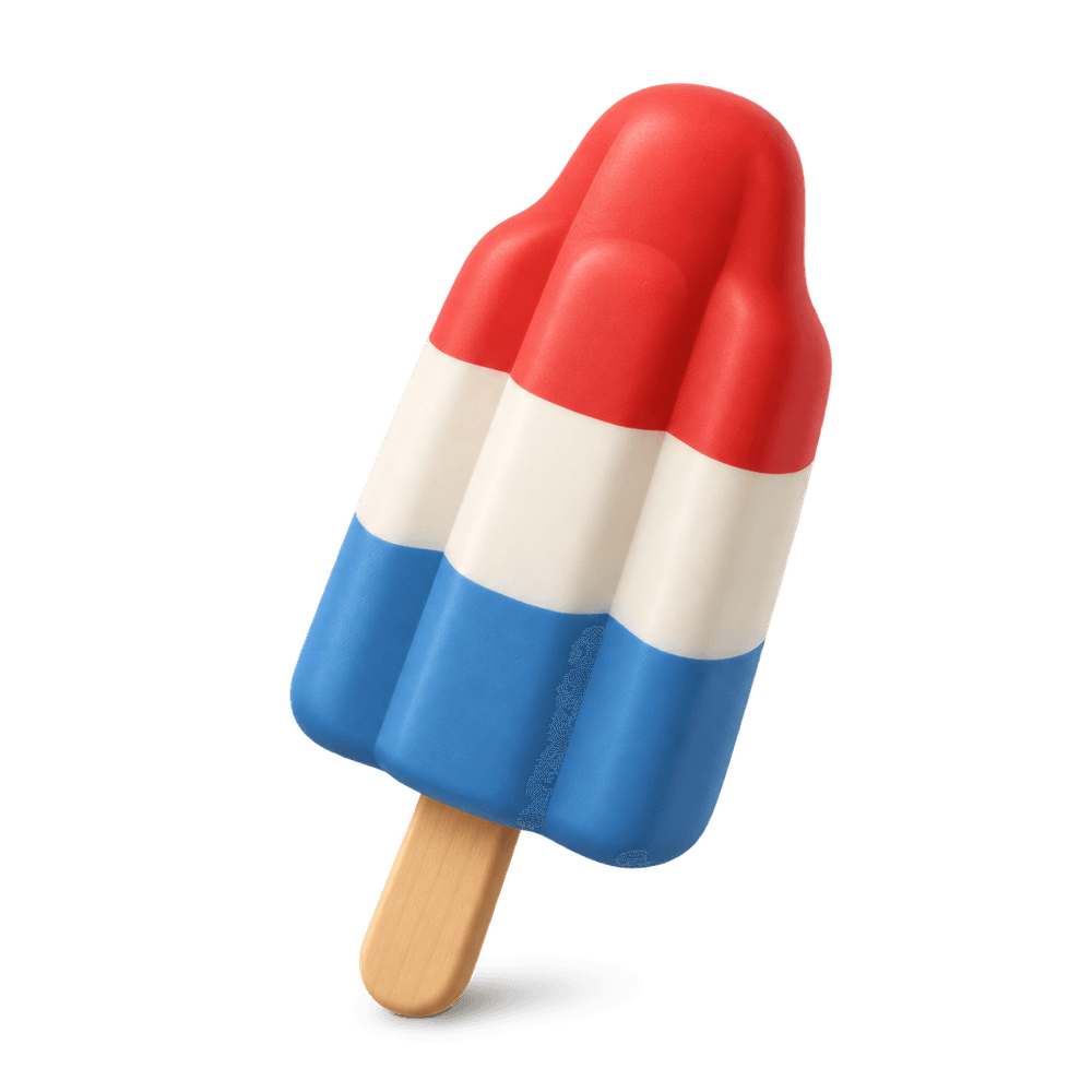 Red White and Blue Ice Pop 3D icon